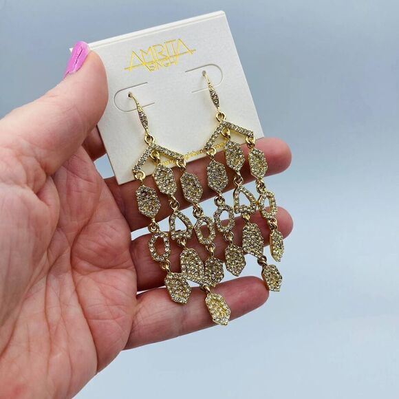 Amrita Singh Meredith Gold Crystal Earrings - Picture 7 of 7